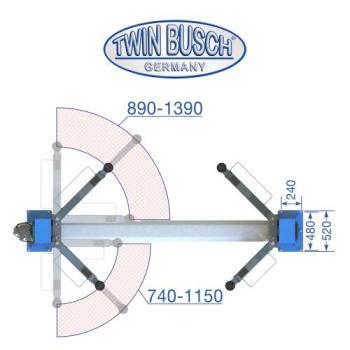 Twin Busch 2-Säulen-Hebebühne 4.2t – Basic-Line – automatische Entriegelung TW242E